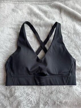 Nike NWOT DRI-Fit Indy Plunge Black Cross-Back Cutout Padded Sports Bra - S